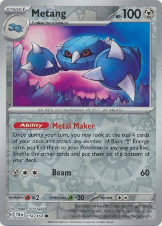 Metang 114/162 Reverse Holo | Temporal Forces | Pokemon Card