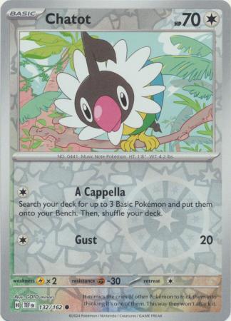 Chatot 132/162 Reverse Holo | Temporal Forces | Pokemon Card