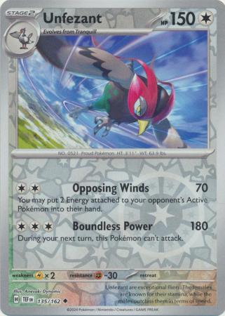 Unfezant 135/162 Reverse Holo | Temporal Forces | Pokemon Card