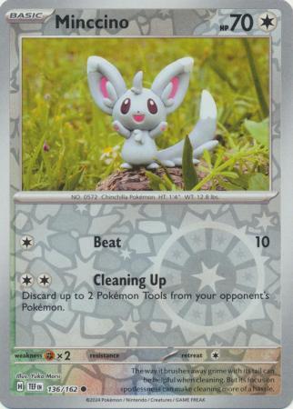 Minccino 136/162 Reverse Holo | Temporal Forces | Pokemon Card