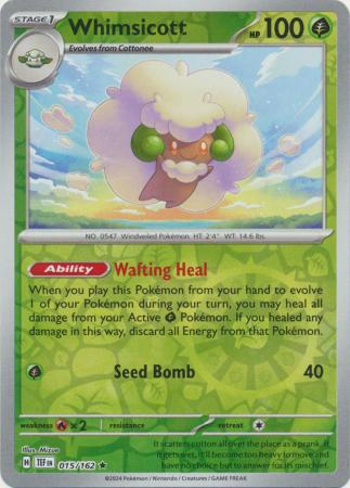 Whimsicott 15/162 Reverse Holo | Temporal Forces | Pokemon Card