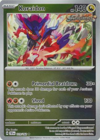 Koraidon 119/162 Reverse Holo | Temporal Forces | Pokemon Card