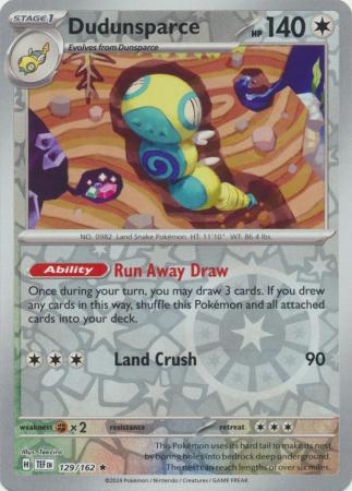 Dudunsparce 129/162 Reverse Holo | Temporal Forces | Pokemon Card