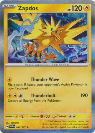 Zapdos 65/167 Reverse Holo | Twilight Masquerade | Pokemon Card