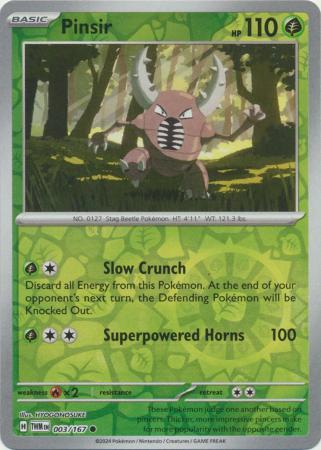 Pinsir 3/167 Reverse Holo | Twilight Masquerade | Pokemon Card