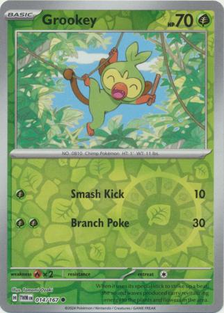 Grookey 14/167 Reverse Holo | Twilight Masquerade | Pokemon Card