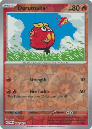 Darumaka 34/167 Reverse Holo | Twilight Masquerade | Pokemon Card