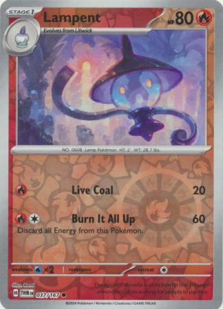 Lampent 37/167 Reverse Holo | Twilight Masquerade | Pokemon Card