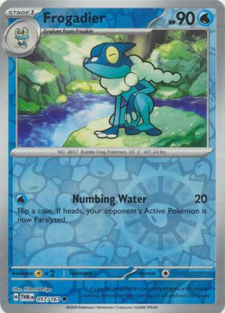 Frogadier 57/167 Reverse Holo | Twilight Masquerade | Pokemon Card