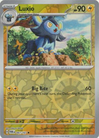 Luxio 67/167 Reverse Holo | Twilight Masquerade | Pokemon Card