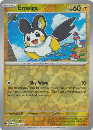 Emolga 69/167 Reverse Holo | Twilight Masquerade | Pokemon Card