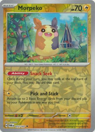 Morpeko 72/167 Reverse Holo | Twilight Masquerade | Pokemon Card