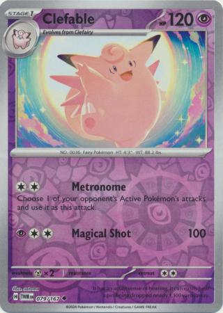 Clefable 79/167 Reverse Holo | Twilight Masquerade | Pokemon Card