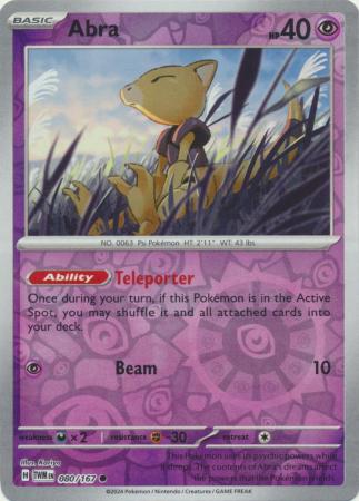 Abra 80/167 Reverse Holo | Twilight Masquerade | Pokemon Card