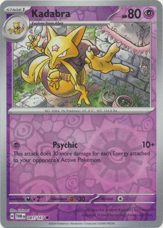 Kadabra 81/167 Reverse Holo | Twilight Masquerade | Pokemon Card