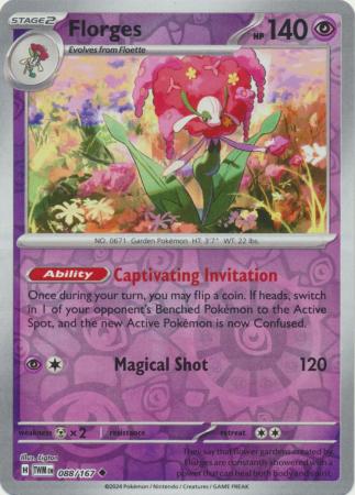 Florges 88/167 Reverse Holo | Twilight Masquerade | Pokemon Card