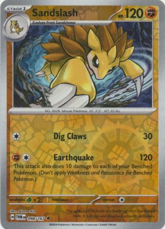 Sandslash 98/167 Reverse Holo | Twilight Masquerade | Pokemon Card