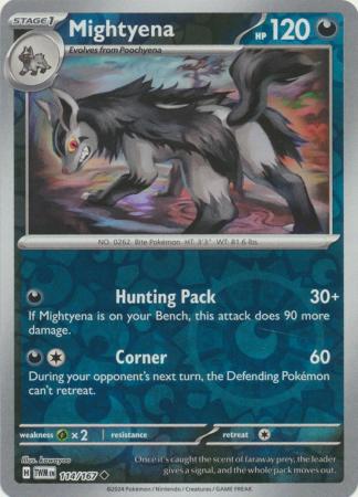 Mightyena 114/167 Reverse Holo | Twilight Masquerade | Pokemon Card