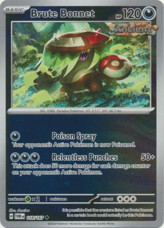 Brute Bonnet 118/167 Reverse Holo | Twilight Masquerade | Pokemon Card