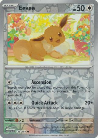 Eevee 135/167 Reverse Holo | Twilight Masquerade | Pokemon Card