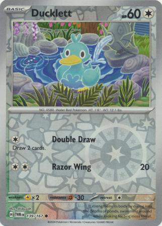 Ducklett 139/167 Reverse Holo | Twilight Masquerade | Pokemon Card