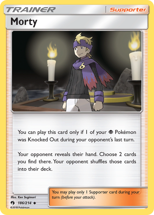 Morty 186/214 Uncommon | Lost Thunder | Pokemon Card