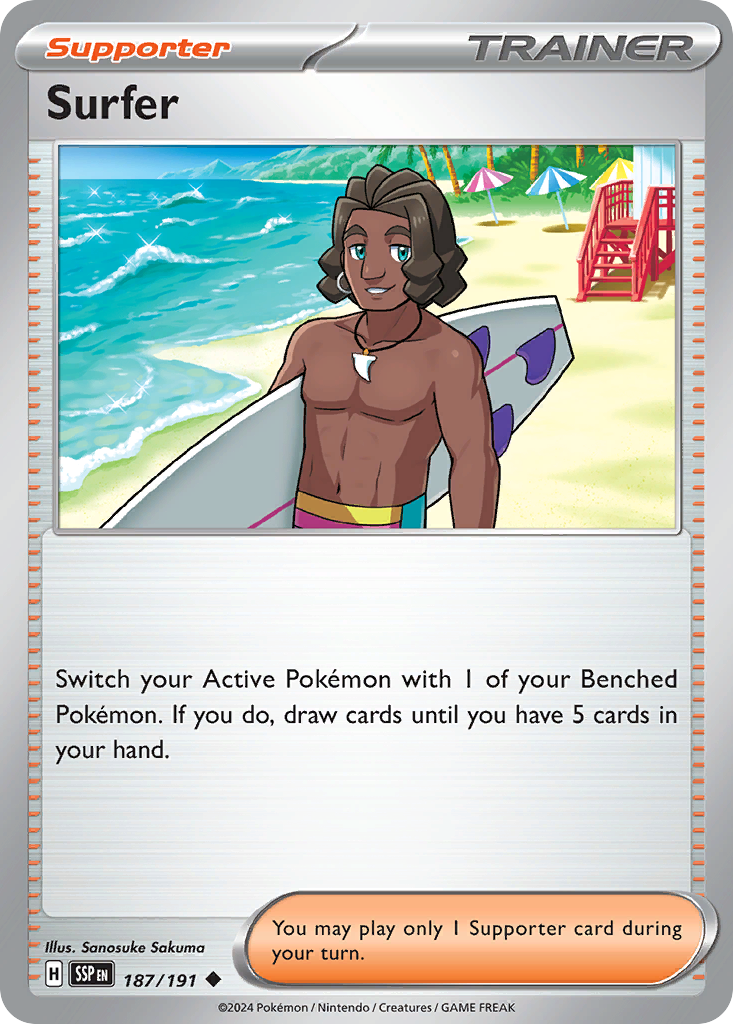 Surfer 187/191 Uncommon | Surging Sparks | Pokemon Card