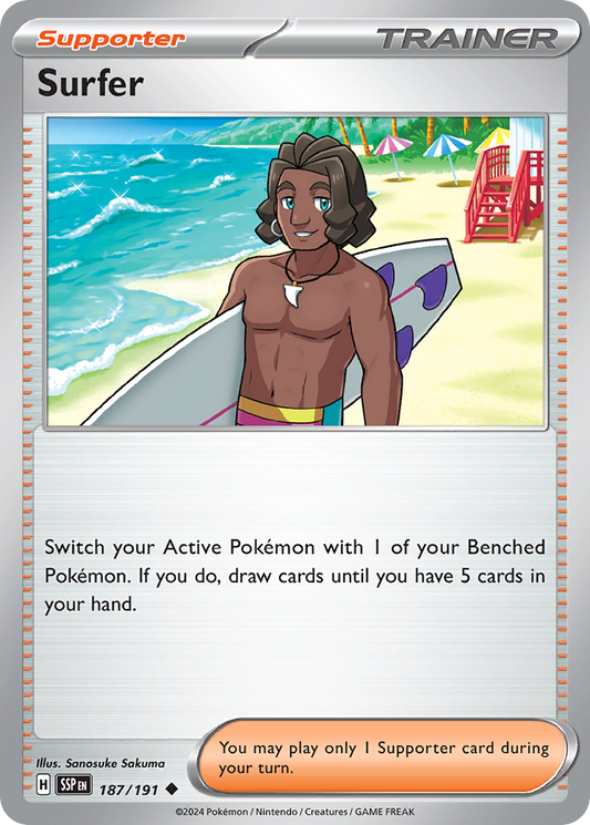 Surfer 187/191 Uncommon | Surging Sparks | Pokemon Card