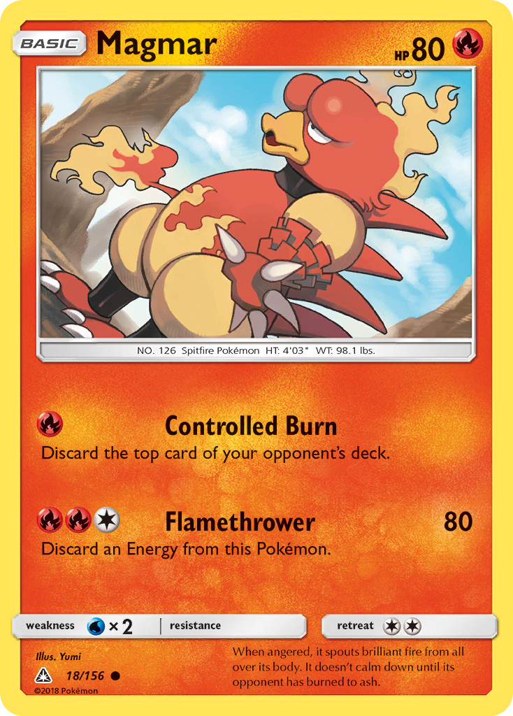 Magmar 18/156 Common | Ultra Prism | Pokemon Card