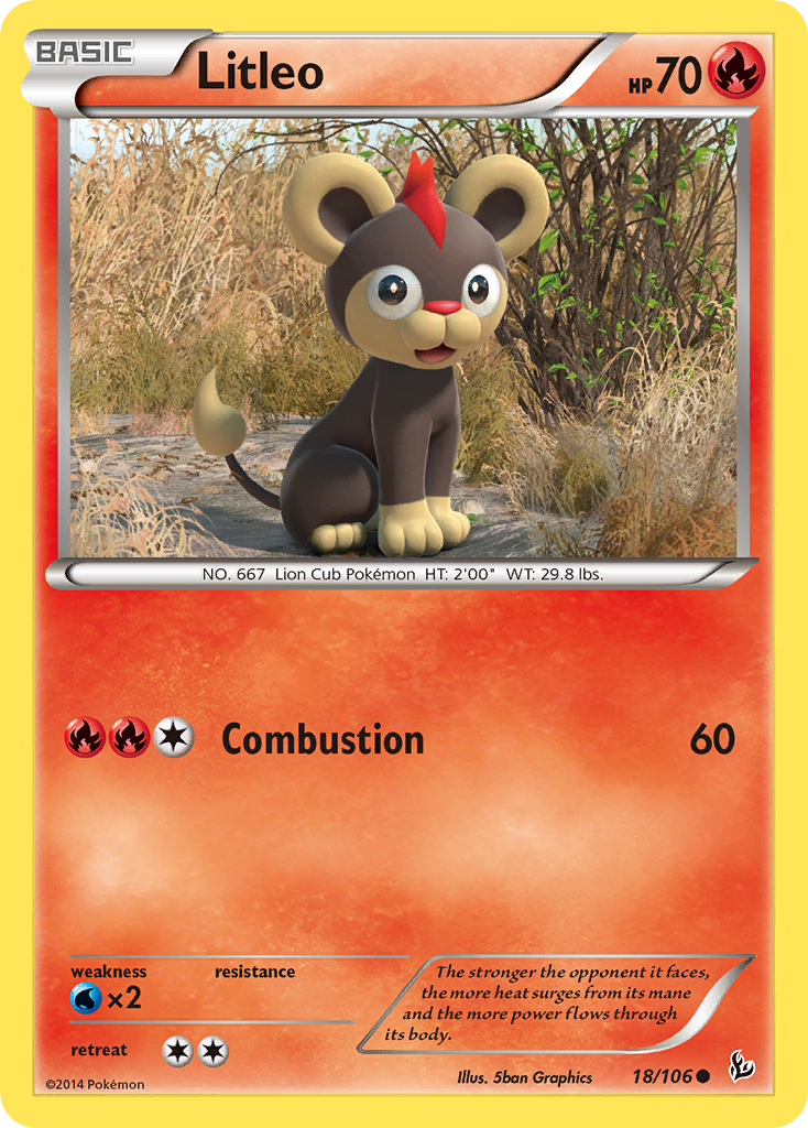 Litleo 18/106 Common | Flashfire | Pokemon Card