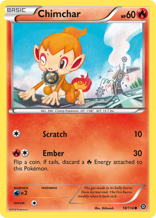 Chimchar 18/114 Common | Steam Siege | Pokemon Card