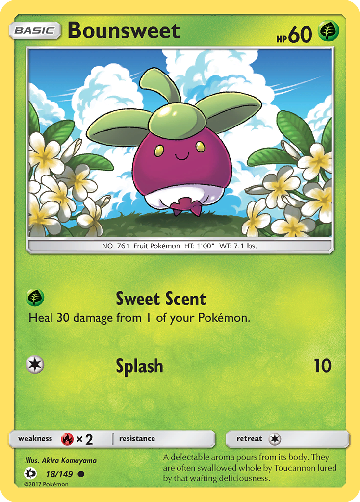 Bounsweet 18/149 Common | Sun & Moon | Pokemon Card