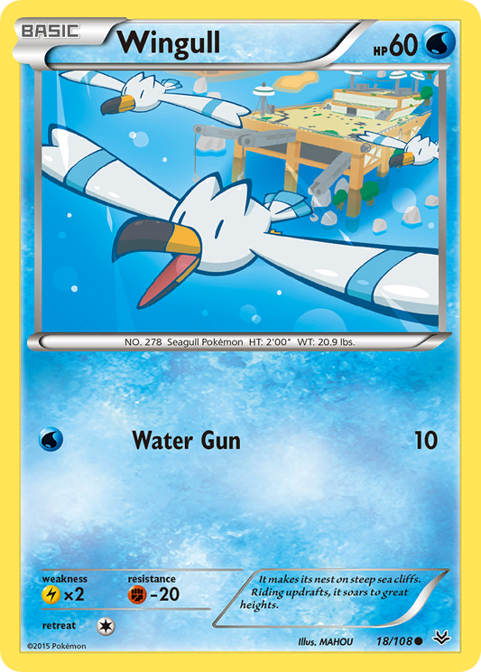 Wingull 18/108 Common | Roaring Skies | Pokemon Card