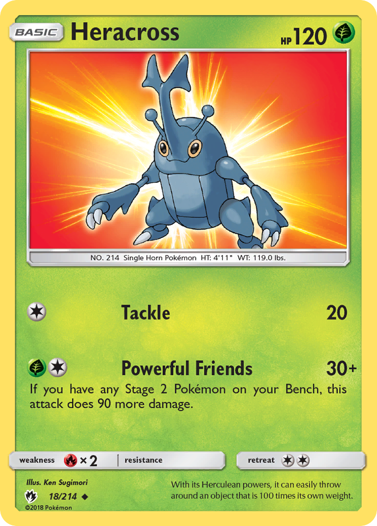 Heracross 18/214 Uncommon | Lost Thunder | Pokemon Card