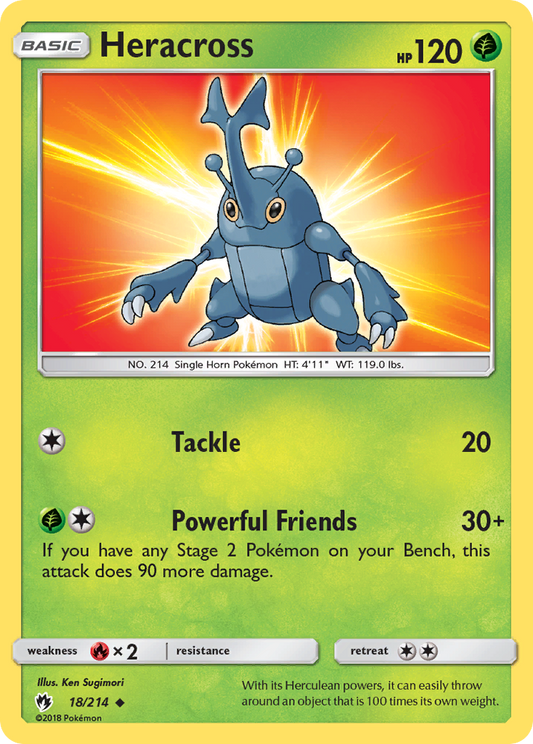 Heracross 18/214 Uncommon | Lost Thunder | Pokemon Card