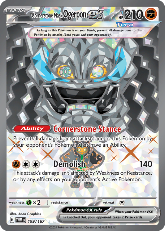 Cornerstone Mask Ogerpon ex 199/167 Ultra Rare | Twilight Masquerade | Pokemon Card