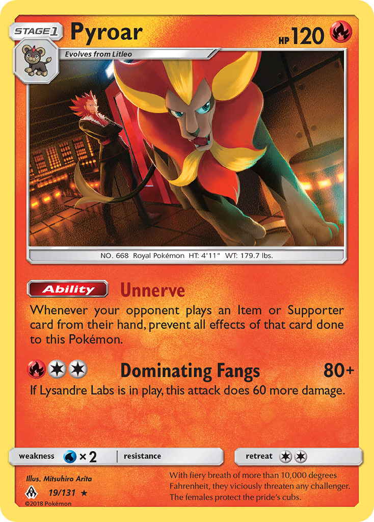 Pyroar 19/131 Rare Holo | Forbidden Light | Pokemon Card