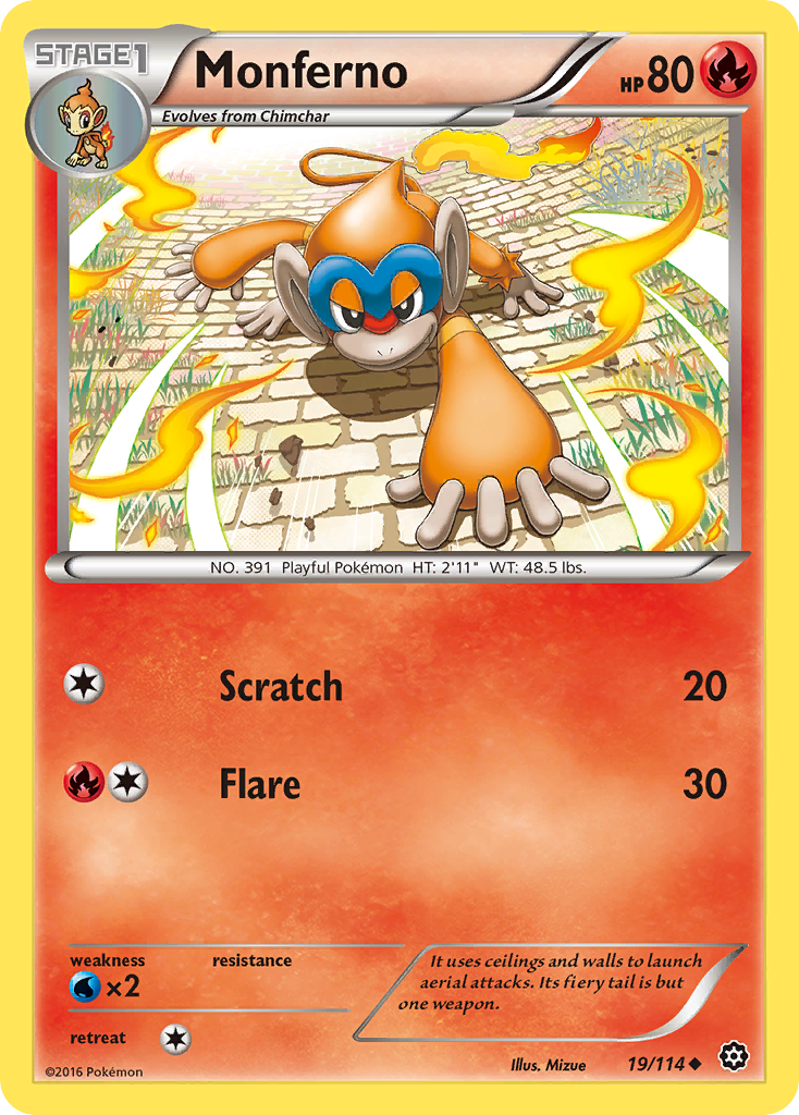 Monferno 19/114 Uncommon | Steam Siege | Pokemon Card