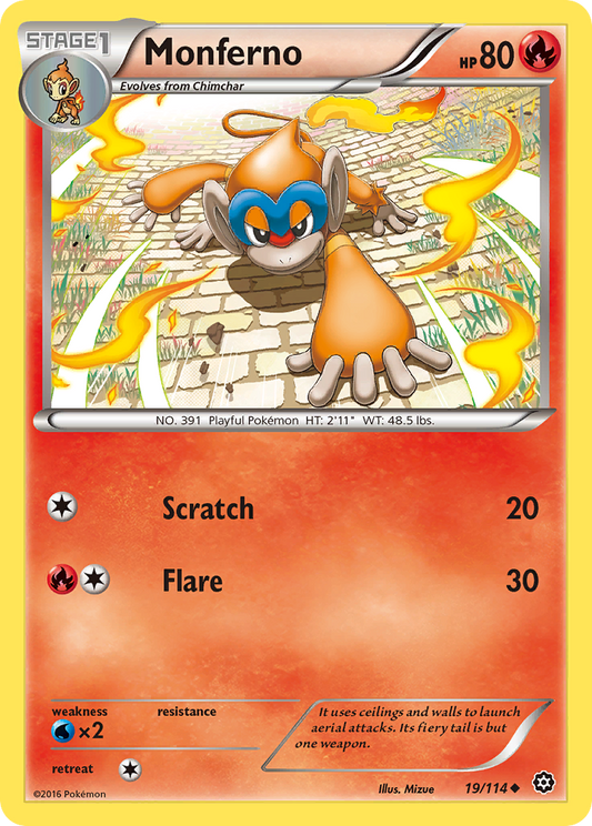 Monferno 19/114 Uncommon | Steam Siege | Pokemon Card