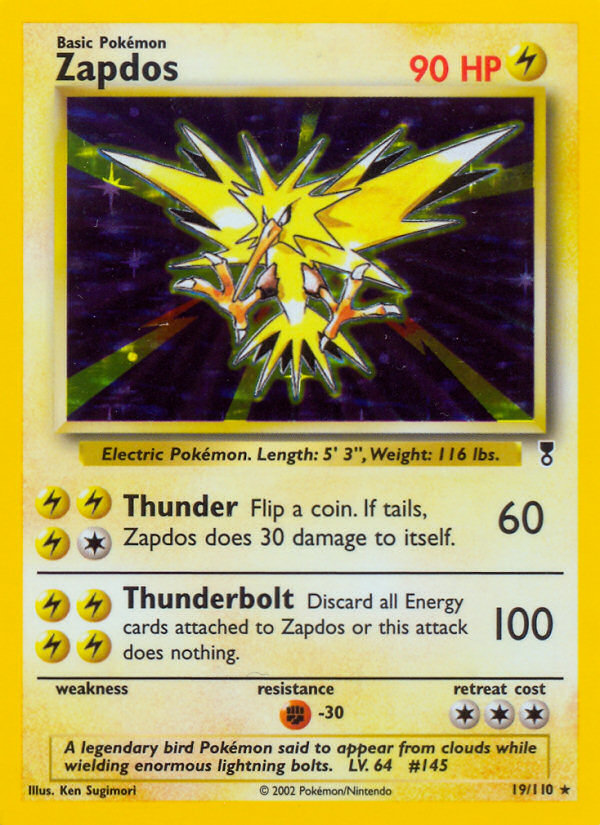 Zapdos 19/110 Rare Holo | Legendary Collection | Pokemon Card