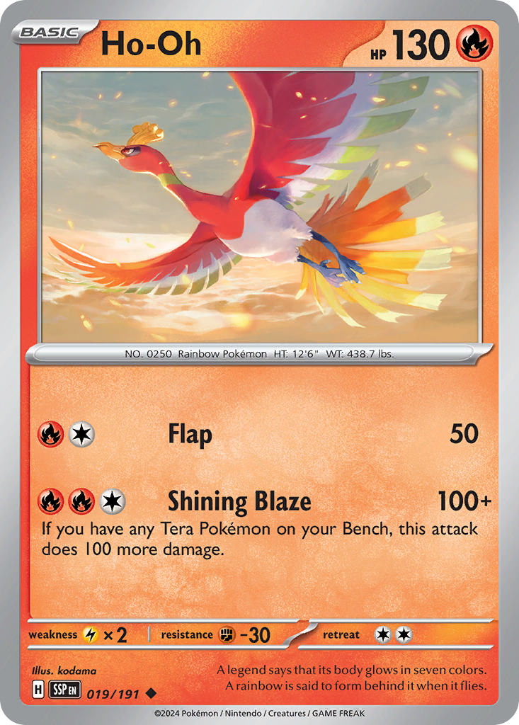 Ho-Oh 19/191 Uncommon | Surging Sparks | Pokemon Card