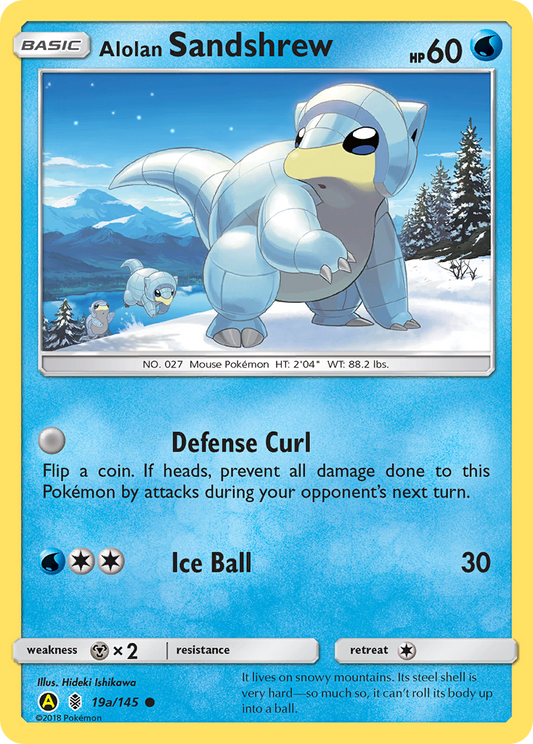 Alolan Sandshrew 19a/145 Common | Guardians Rising | Pokemon Card