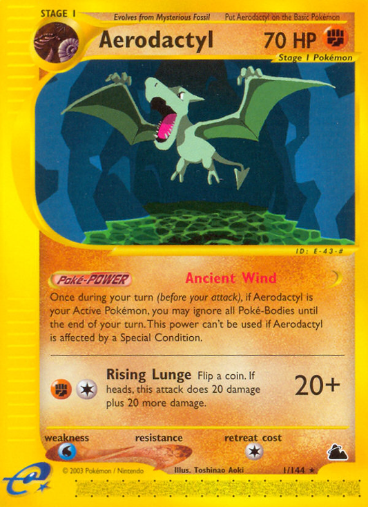 Aerodactyl 1/144 Rare | Skyridge | Pokemon Card