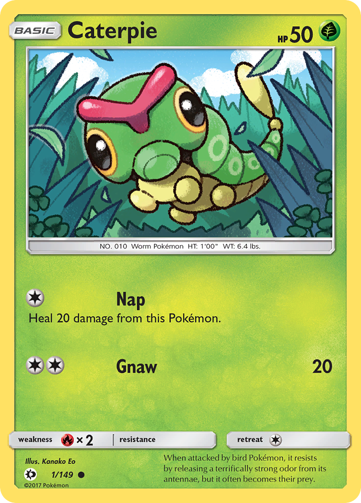 Caterpie 1/149 Common | Sun & Moon | Pokemon Card