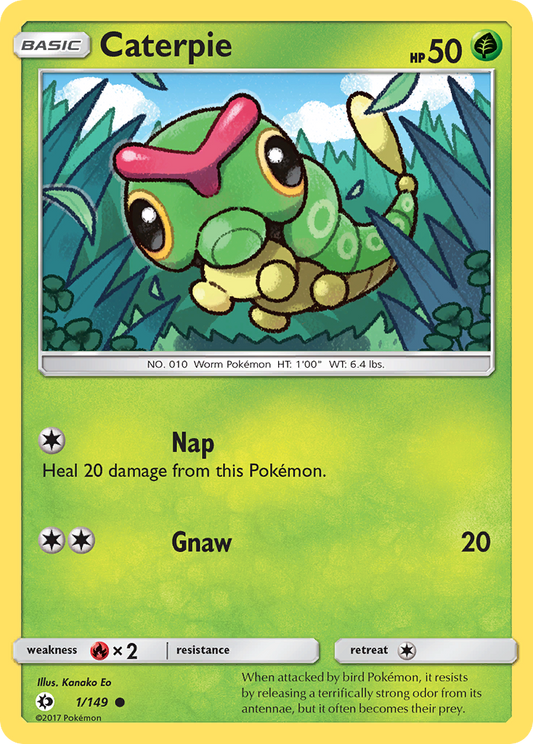 Caterpie 1/149 Common | Sun & Moon | Pokemon Card