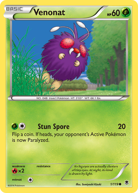 Venonat 1/119 Common | Phantom Forces | Pokemon Card