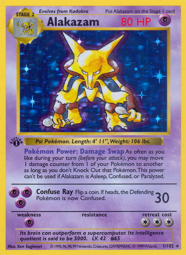 Alakazam 1/102 Rare Holo | Base | Pokemon Card