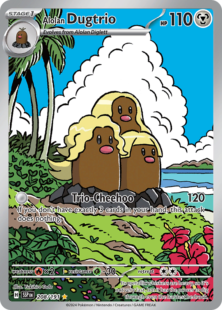 Alolan Dugtrio 208/191 Illustration Rare | Surging Sparks | Pokemon Card