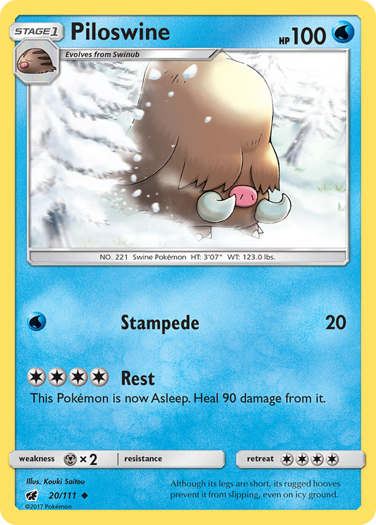 Piloswine 20/111 Uncommon | Crimson Invasion | Pokemon Card