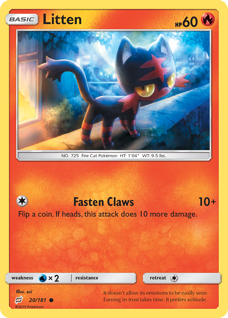 Litten 20/181 Common | Team Up | Pokemon Card